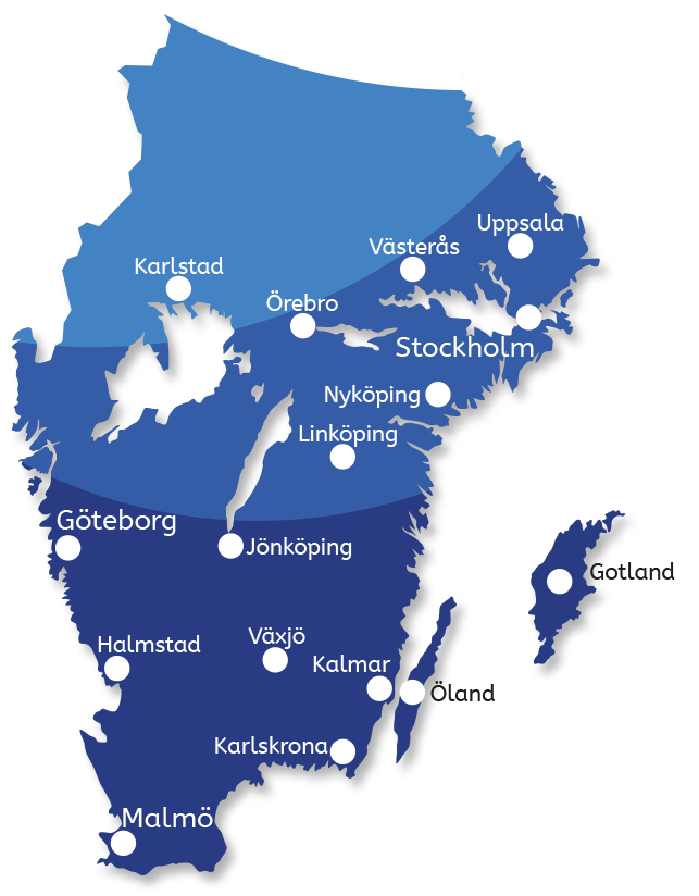 Taktvätt områden i Sverige